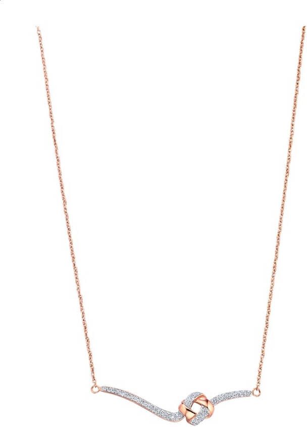 Jacques Lemans Collier met Stardust coating Roodgoudkleur