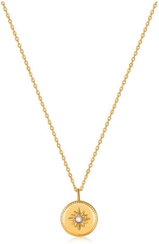 Ania Haie Kettingen Mother Of Pearl Sun Pendant Necklace Goudkleurig