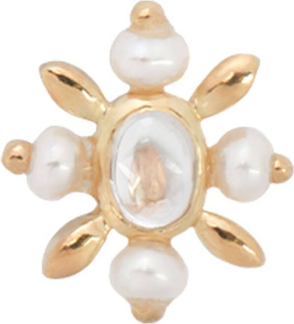 Anna + Nina Antique Soul Stud enkel oorknopje verguld