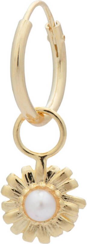 Anna + Nina Flower of Love Ring enkele oorring verguld