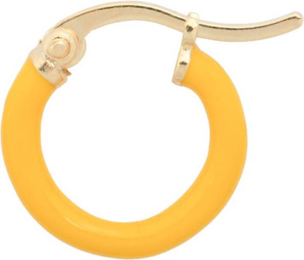 Anna + Nina Honey Yellow enkele oorring verguld