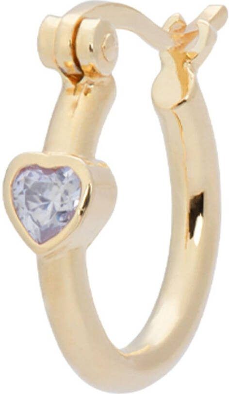 Anna + Nina Paradise Heart Ring enkele oorring verguld
