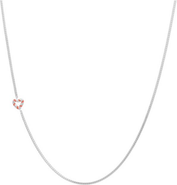 Anna + Nina Twirl Heart ketting van zilver