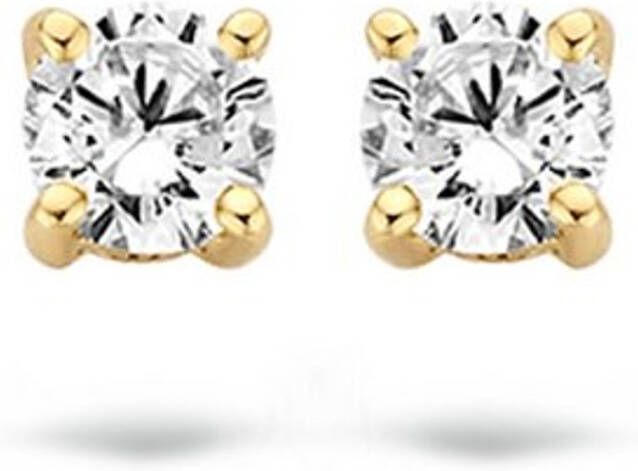 Blush Oorknopjes van 14 karaat geelgoud met zirkonia 7212YZI