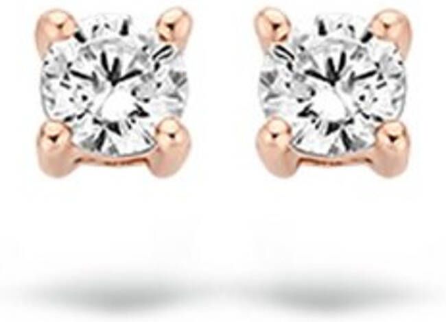 Blush Oorknopjes van 14 karaat ros&#xE9, goud met zirkonia 7211RZI