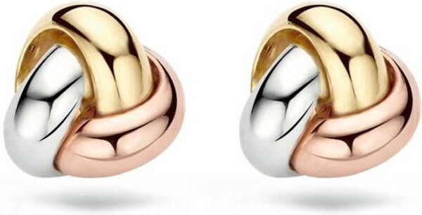 Blush Oorknopjes van 14 karaat wit -, rosé, en geelgoud 7157WYR