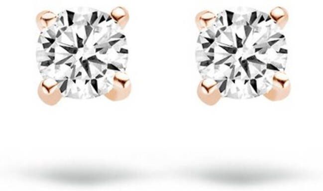 Blush Oorsknopjes van 14 karaat ros&#xE9, goud met zirkonia 7128RZI