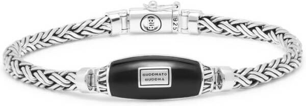 Buddha to Buddha Katja XS Onyx schakelarmband van zilver
