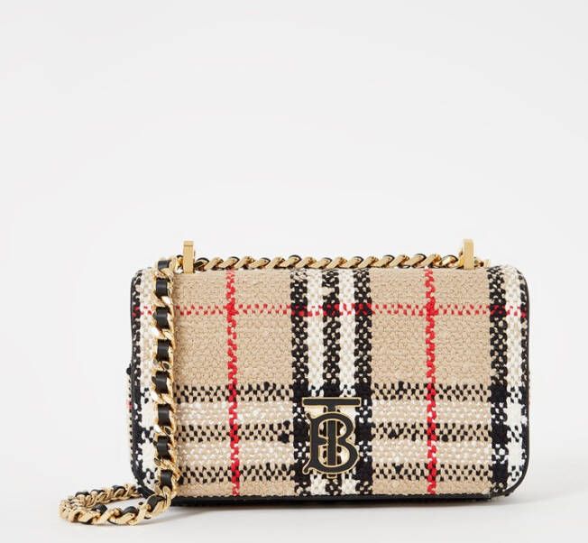 Burberry Lola Vintage Check Bouclé Small Shoulder Bag , Beige, Dames