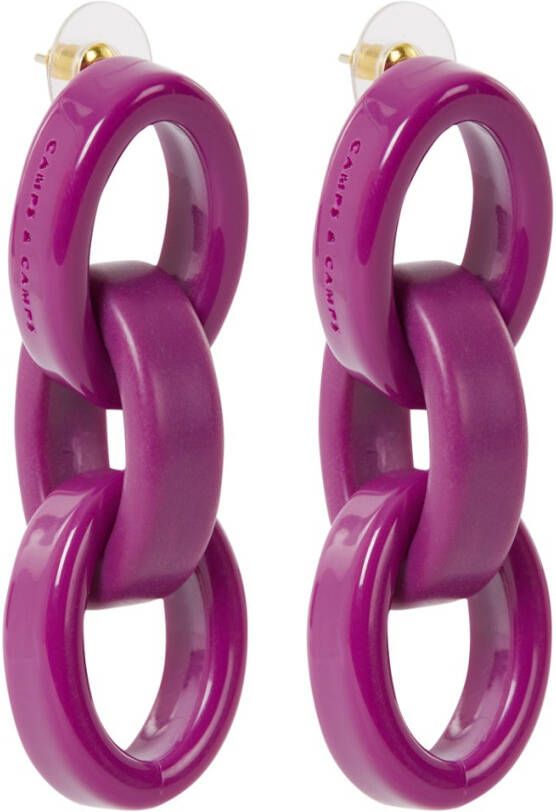 Camps & Camps Double Oval Resin Link oorstekers met hanger