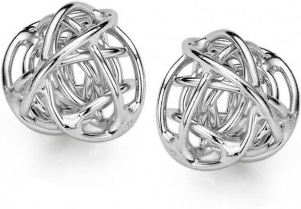 Casa Jewelry Molekuul oorknopjes van zilver