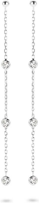 Casa Jewelry Pruts oorhangers van zilver met zirkonia