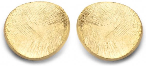 Casa Jewelry Rondjes Satin oorknopjes verguld