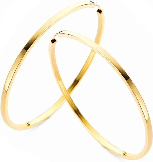 Casa Jewelry Snap Thin Square 25 oorringen van zilver met 14k goud verguld