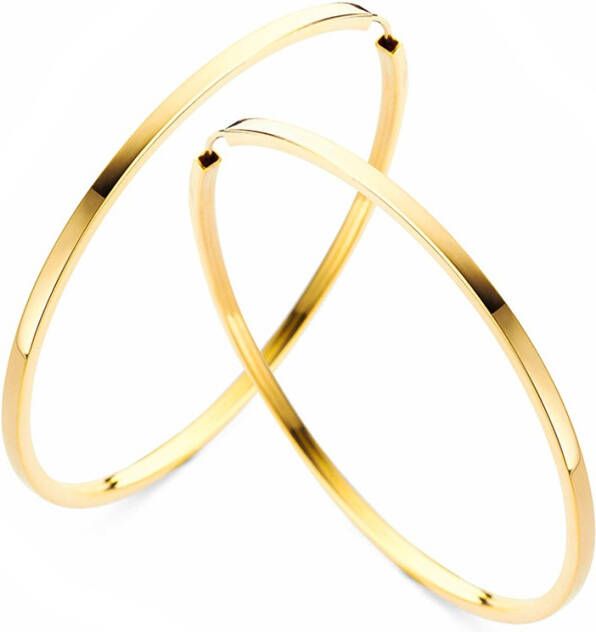 Casa Jewelry Snap Thin Square 35 oorringen van zilver met goud verguld