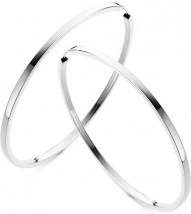 Casa Jewelry Snap Thin Square oorringen van zilver