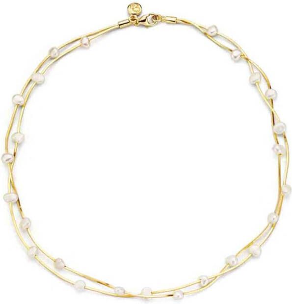 Casa Jewelry Tahiti ketting met 14k goud verguld met parel