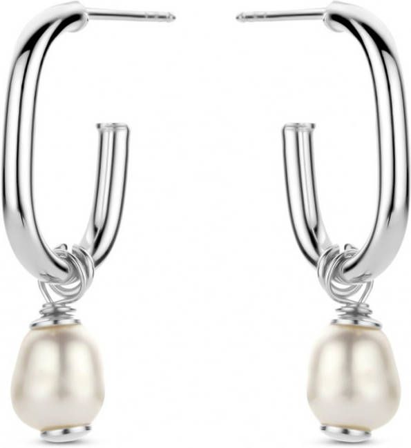 Casa Jewelry Verona oorringen van zilver met zoetwaterparel