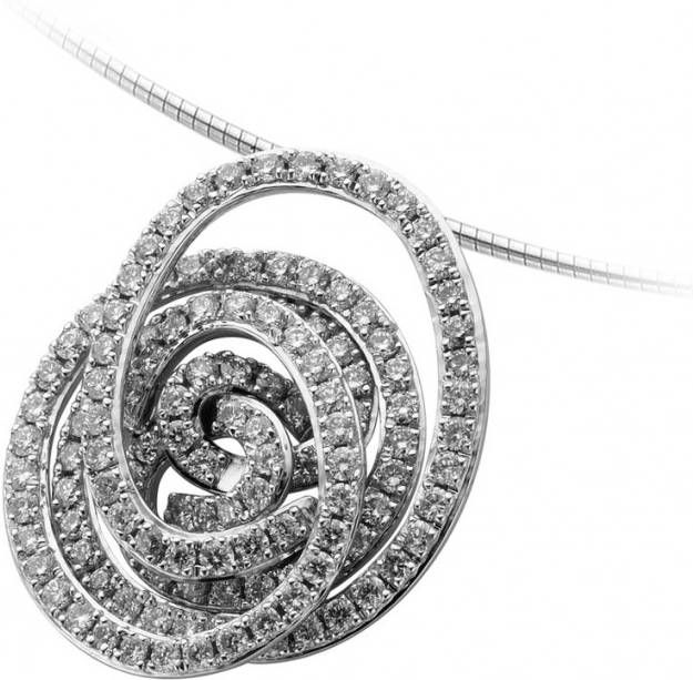 Diamond Point Witgouden hanger 0.63 ct diamant Caviar