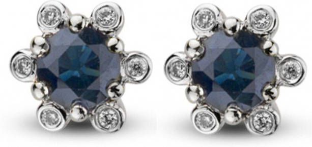 Diamond Point Witgouden oorsieraden 0.60 ct blauwe saffier Empress