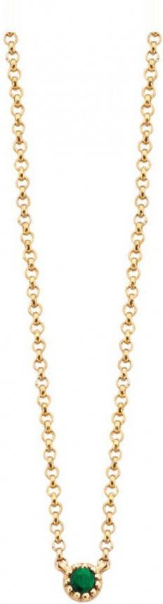 Diamond Point Geelgouden collier 0 04 ct smaragd Joy