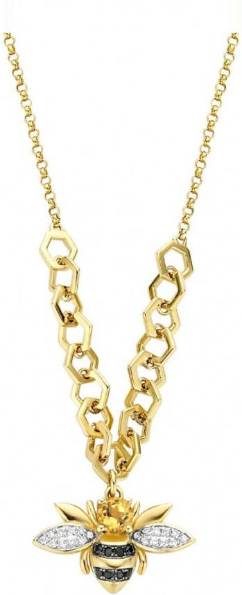 Diamond Point Geelgouden collier 0 18 ct citrien Queen Bee