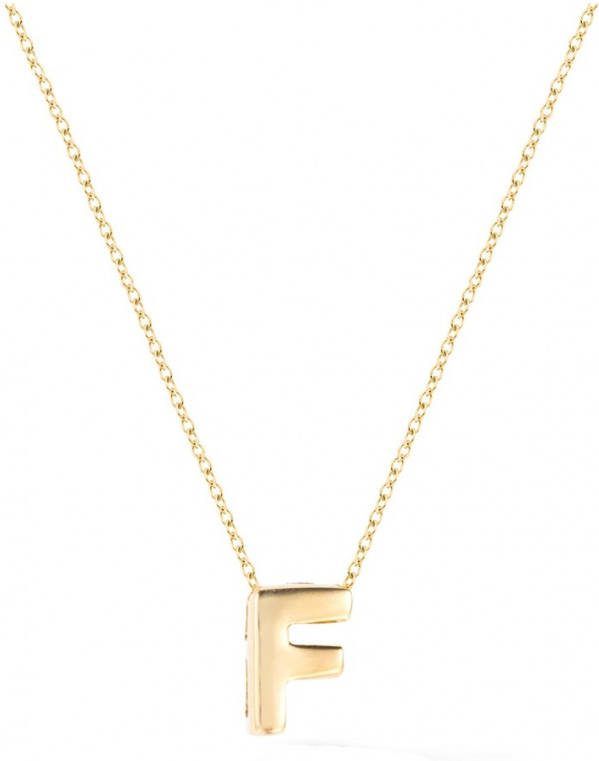 Diamond Point Geelgouden collier Alphabet