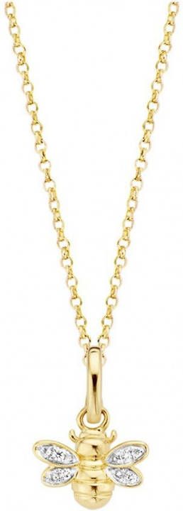 Diamond Point Geelgouden hanger 0 04 ct diamant Queen Bee