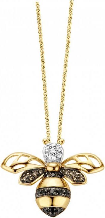 Diamond Point Geelgouden hanger 0 09 ct diamant Queen Bee