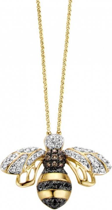 Diamond Point Geelgouden hanger 0 09 ct diamant Queen Bee