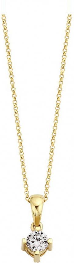 Diamond Point Geelgouden hanger 0 16 ct diamant Hearts & Arrows