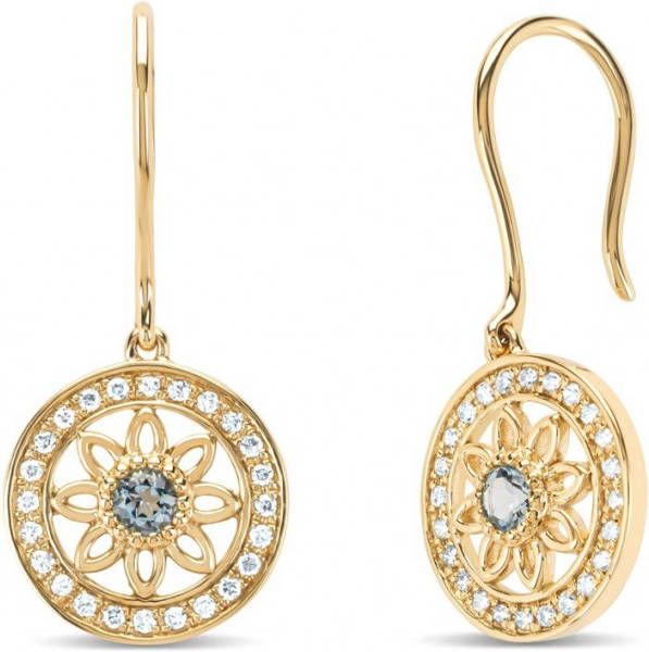 Diamond Point Geelgouden oorsieraden, 0 12 ct aquamarijn, Birthstones