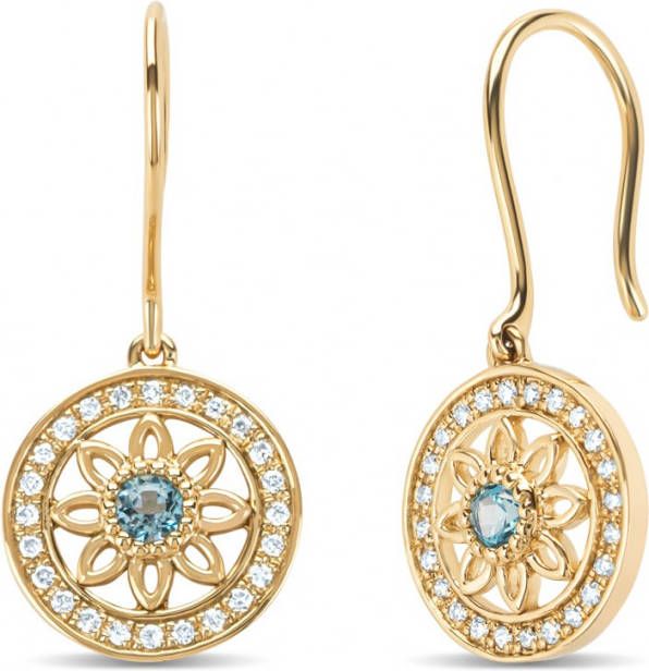 Diamond Point Geelgouden oorsieraden, 0 16 ct topaas, Birthstones