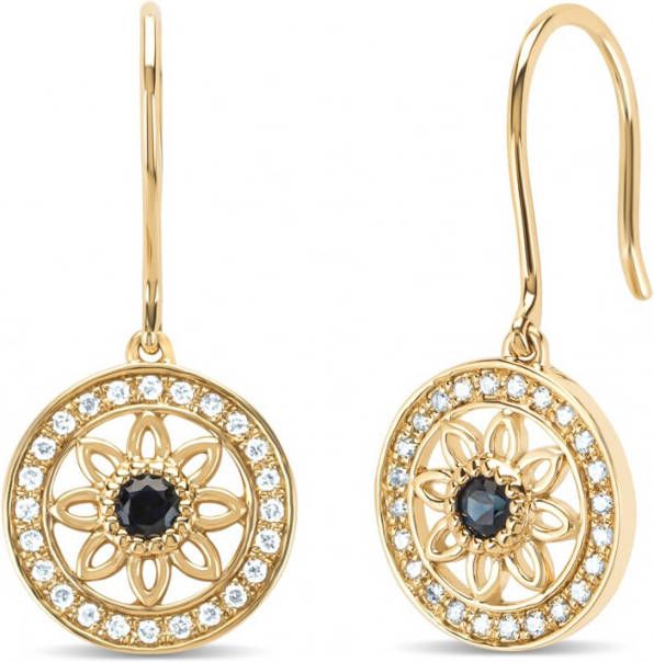 Diamond Point Geelgouden oorsieraden, 0 17 ct saffier, Birthstones