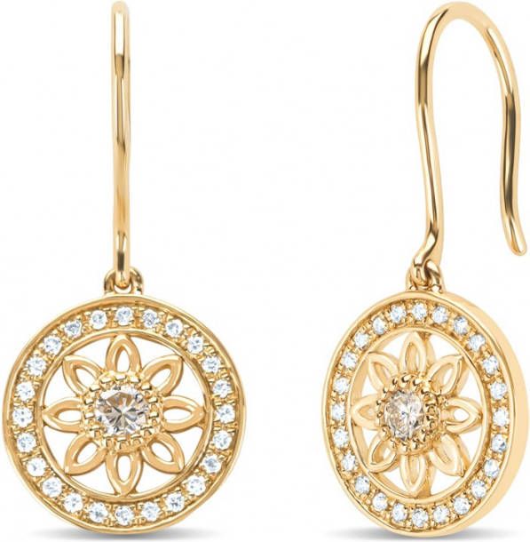 Diamond Point Geelgouden oorsieraden, 0 24 ct diamant, Birthstones