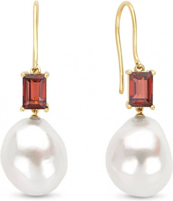 Diamond Point Geelgouden oorsieraden, 1.84 ct granaat, Riviè, ra