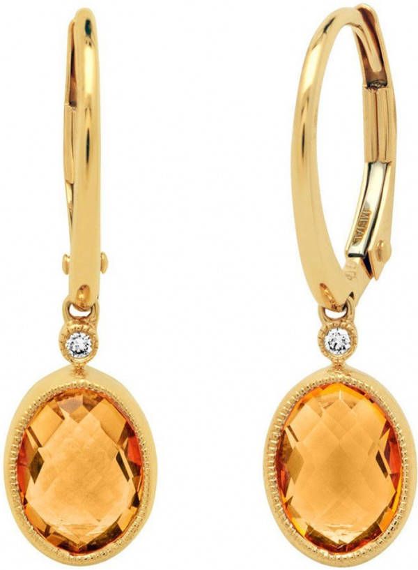 Diamond Point Geelgouden oorsieraden 2 35 ct citrien Philosophy