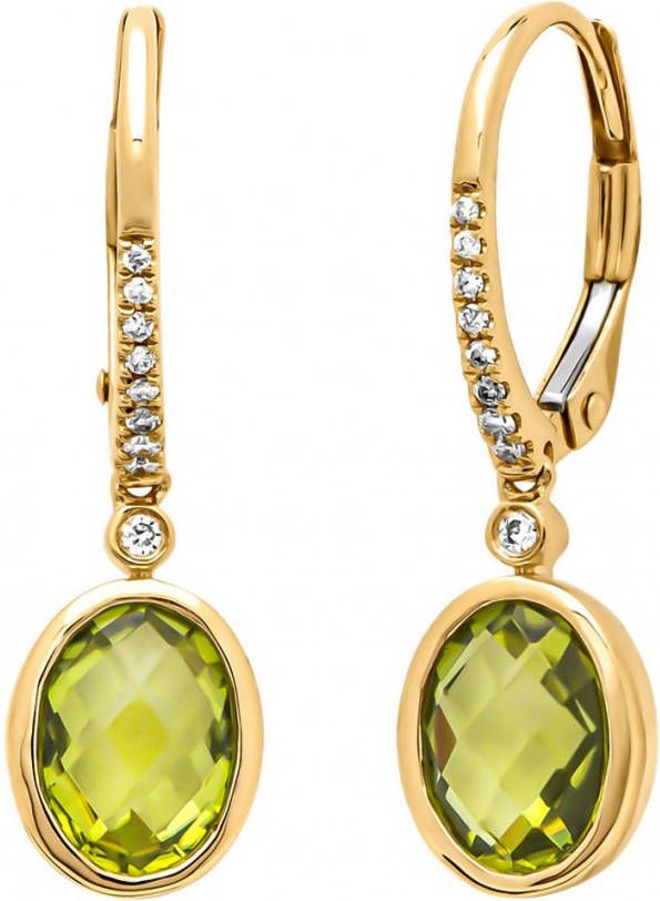 Diamond Point Geelgouden oorsieraden, 2 61 ct peridoot, Philosophy