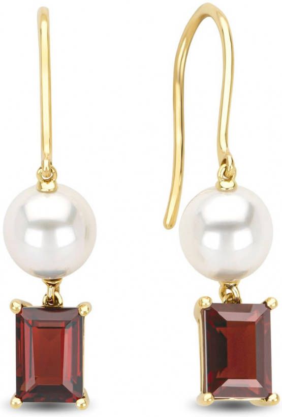 Diamond Point Geelgouden oorsieraden, 2.89 ct granaat, Riviè, ra