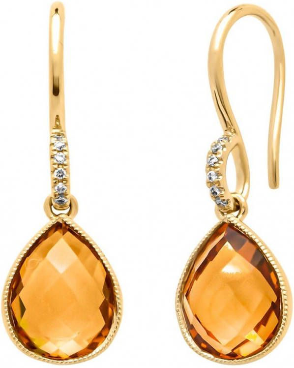 Diamond Point Geelgouden oorsieraden, 3 54 ct citrien, Philosophy