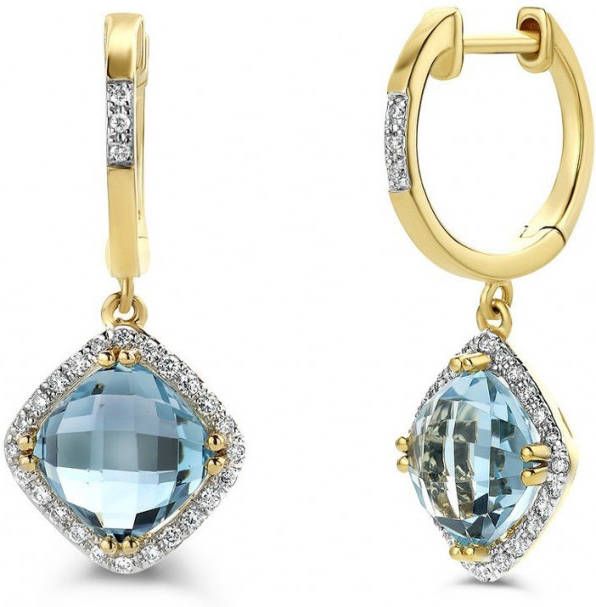 Diamond Point Geelgouden oorsieraden 4.33 ct topaas Fië, sta