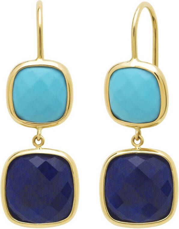 Diamond Point Geelgouden oorsieraden, 7 00 ct lapis, Earth