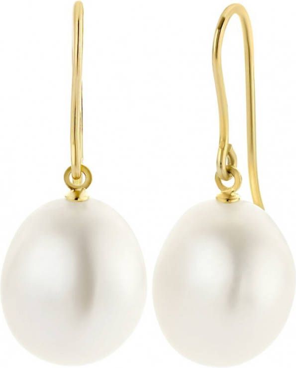 Diamond Point Geelgouden oorsieraden barokparel Riviè, ra