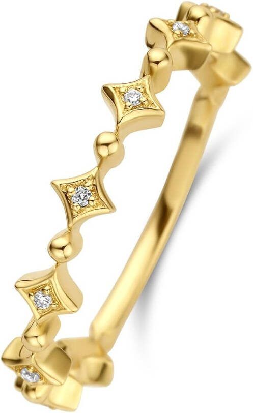 Diamond Point Geelgouden ring 0 03 ct diamant Cosmic