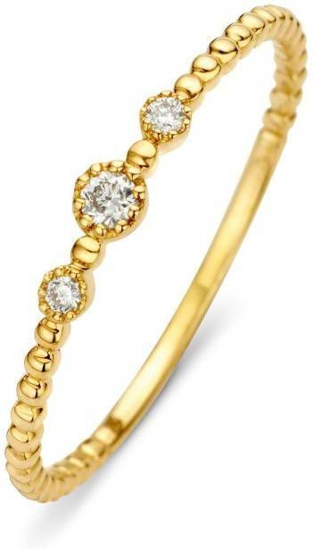 Diamond Point Joy ring van 14 karaat geelgoud met 0 07 ct diamant
