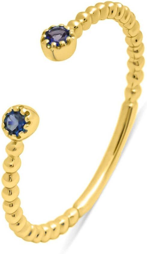 Diamond Point Geelgouden ring, 0 10 ct blauwe saffier, Joy