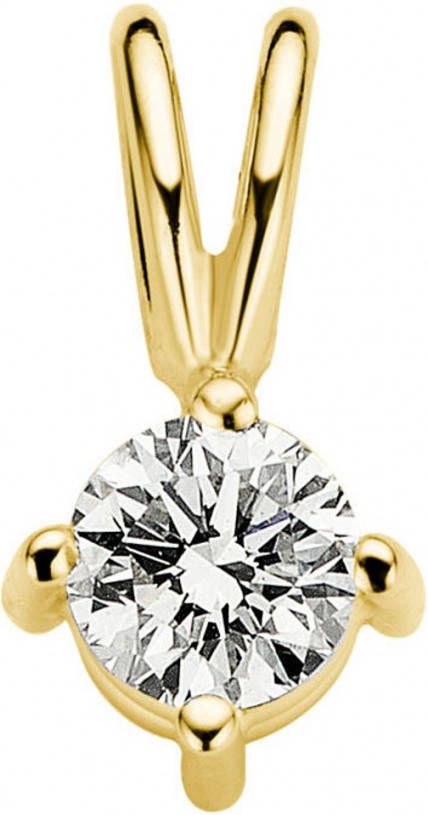 Diamond Point Geelgouden solitair groeibriljant hanger, 0 16 ct 0 16 ct diamant Groeibriljant