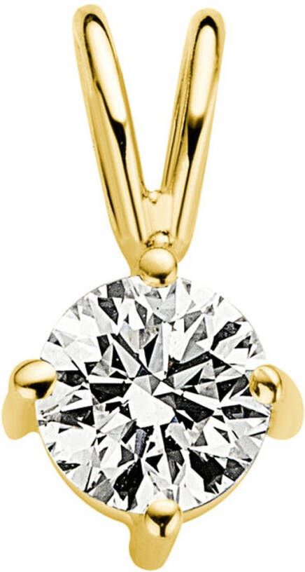 Diamond Point Geelgouden solitair groeibriljant hanger, 0.40 ct. 0.40 ct diamant Groeibriljant