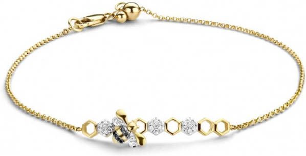 Diamond Point Gouden armband 0 02 ct diamant Queen Bee