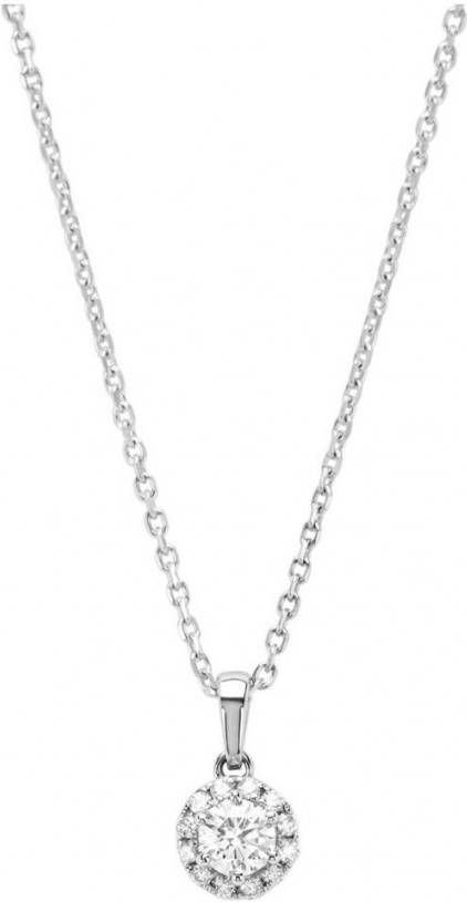 Diamond Point Ketting van 14 karaat witgoud met 0 28 ct diamant Starlight